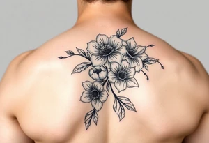 Flowers on your back woman tattoo idea