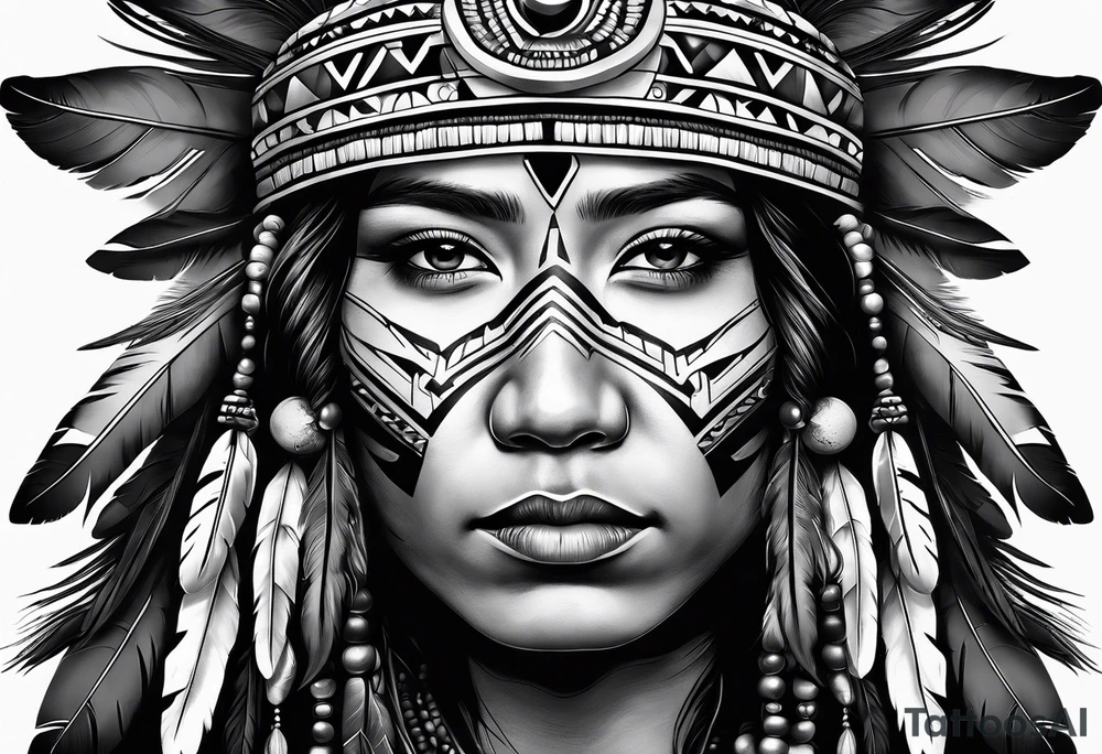 Tohono Oʼodham Native American tribe tattoo idea