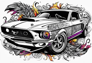 eyeball scorpion ford mustang burnout tattoo idea