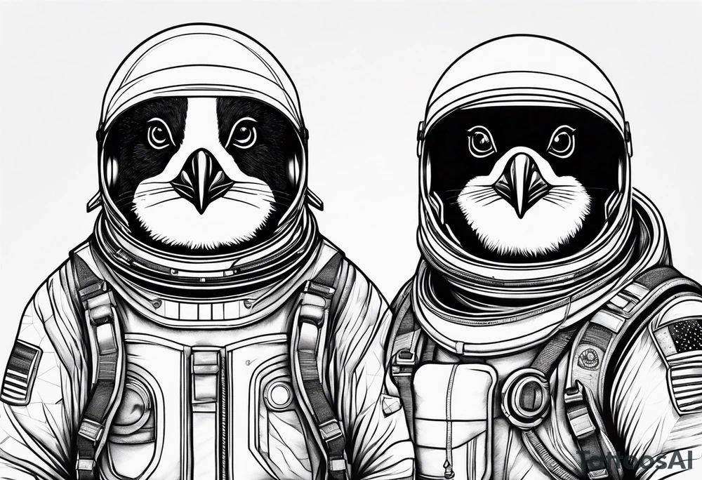Pinguin astronaut tattoo idea