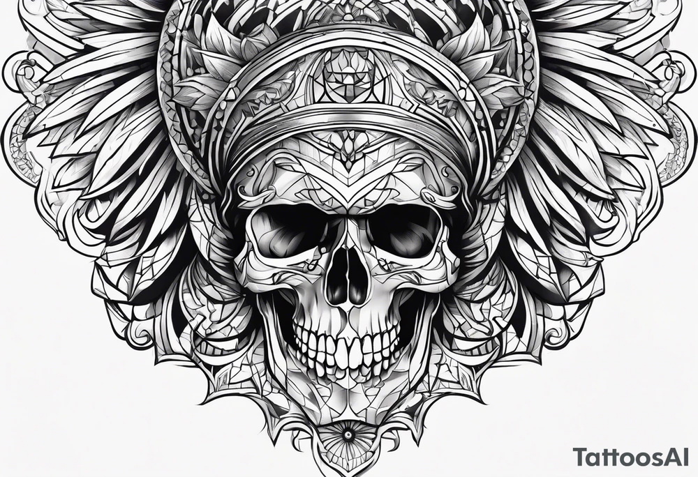skull head tattoo idea