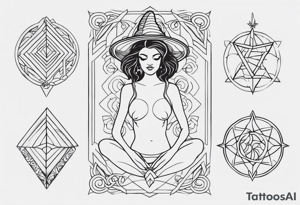 Símbolo Nudo de bruja, linea fina, para mujer tattoo idea