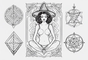 Símbolo Nudo de bruja, linea fina, para mujer tattoo idea