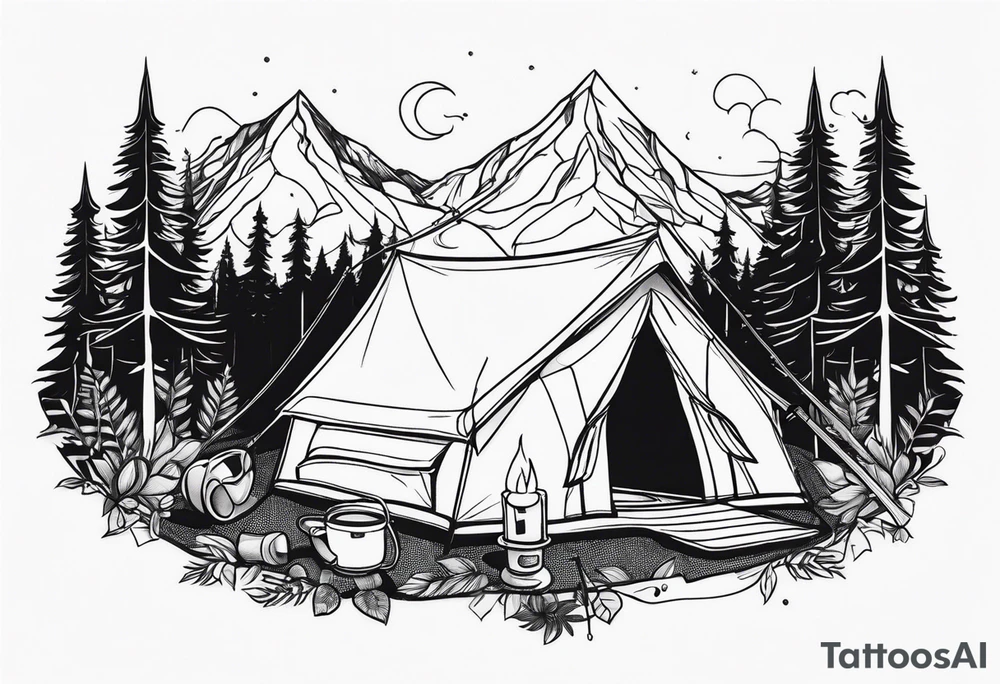 camping tattoo idea