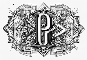 Letters P P D K T P W C tattoo idea