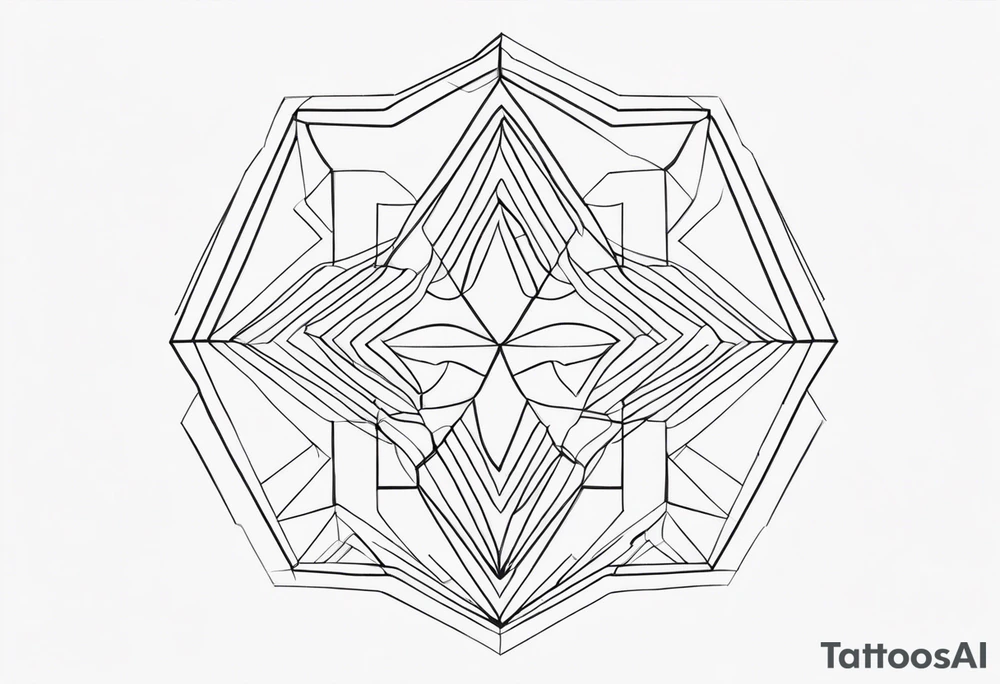 line art, geometric, minimalist tattoo idea