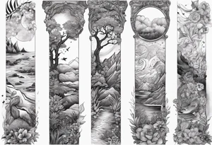 Nature themed full sleeve tattoo idea