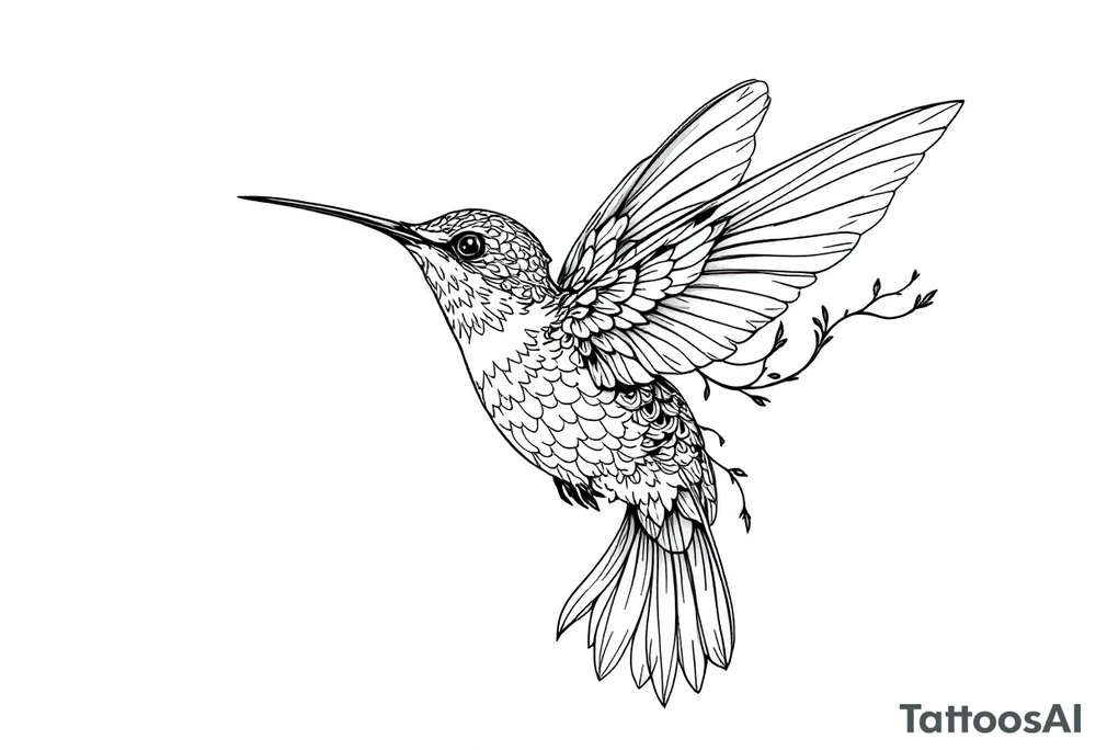 Neo traditional hummingbird tattoo idea