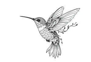 Neo traditional hummingbird tattoo idea