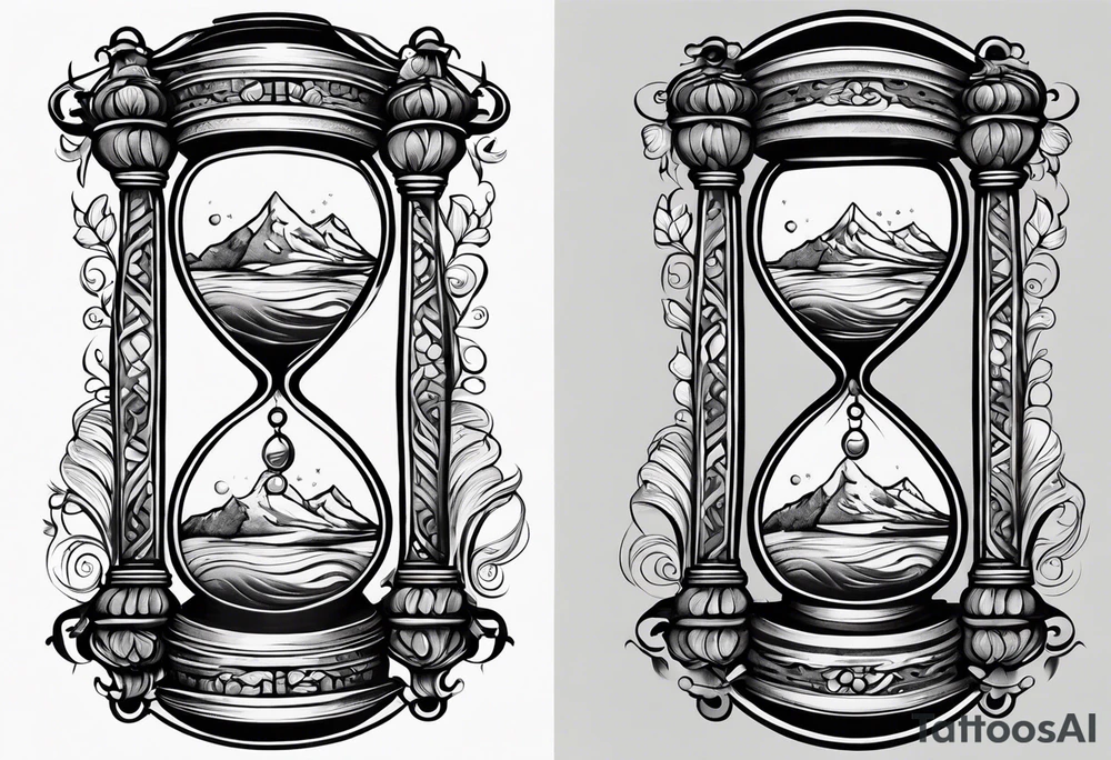 American traditional hourglass tattoo idea