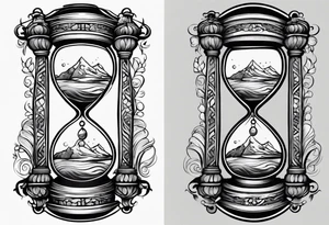 American traditional hourglass tattoo idea