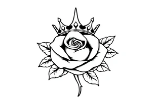 A Rose with a kings crown on it tattoo idea