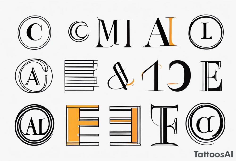 Use the following letter combinations in a simple design: CM, AL, ER, EG tattoo idea