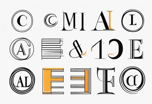 Use the following letter combinations in a simple design: CM, AL, ER, EG tattoo idea
