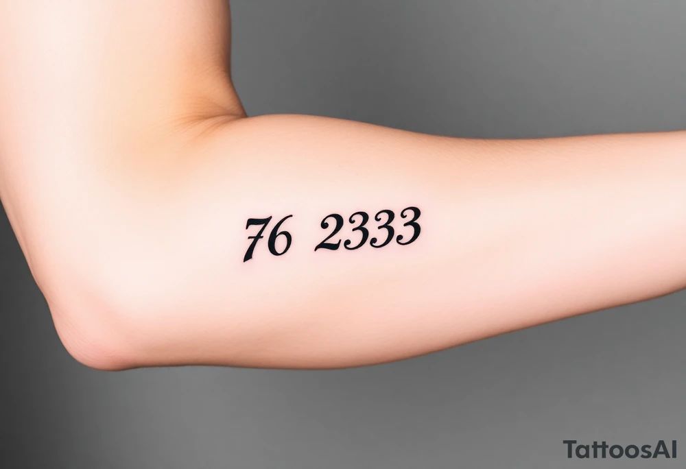 76 2323 written out tattoo idea