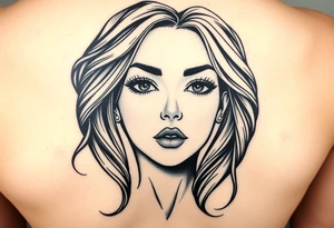 beauty girl face tattoo idea