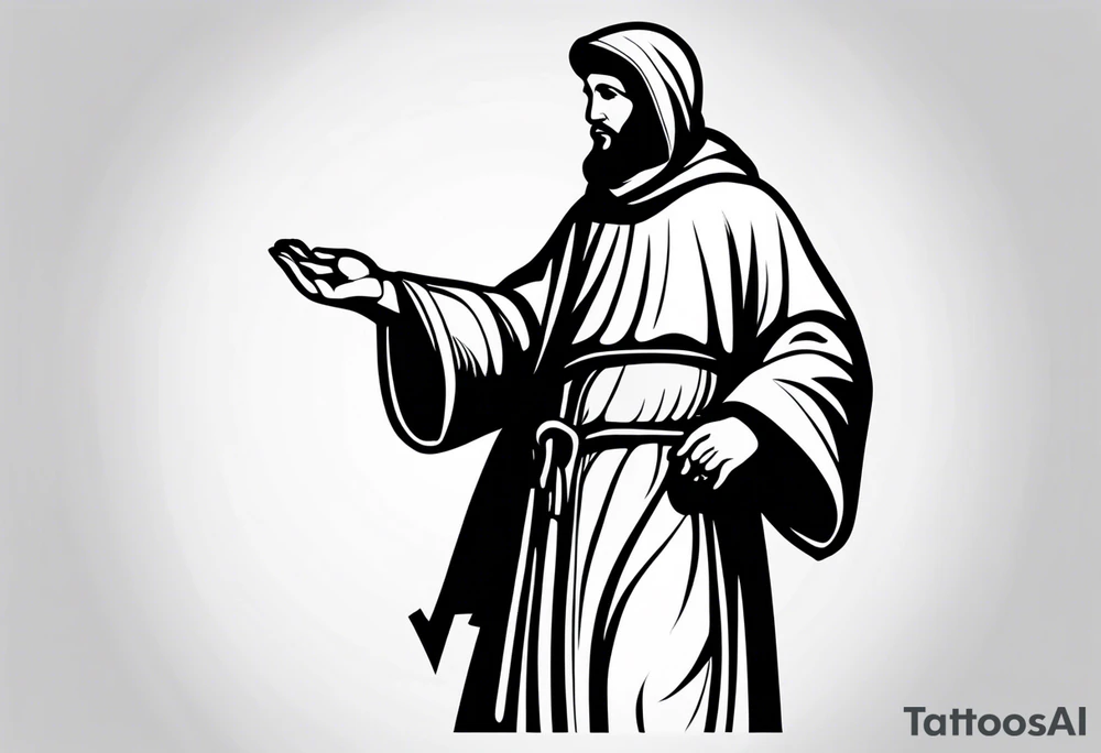 Silhouette of Saint Francis of Assisi tattoo idea