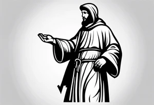 Silhouette of Saint Francis of Assisi tattoo idea