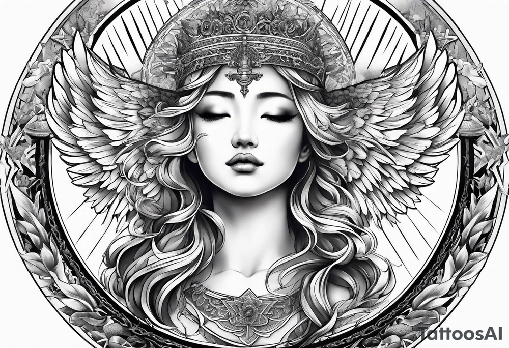 choirs of angels in sky tattoo idea