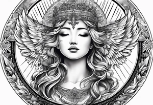 choirs of angels in sky tattoo idea