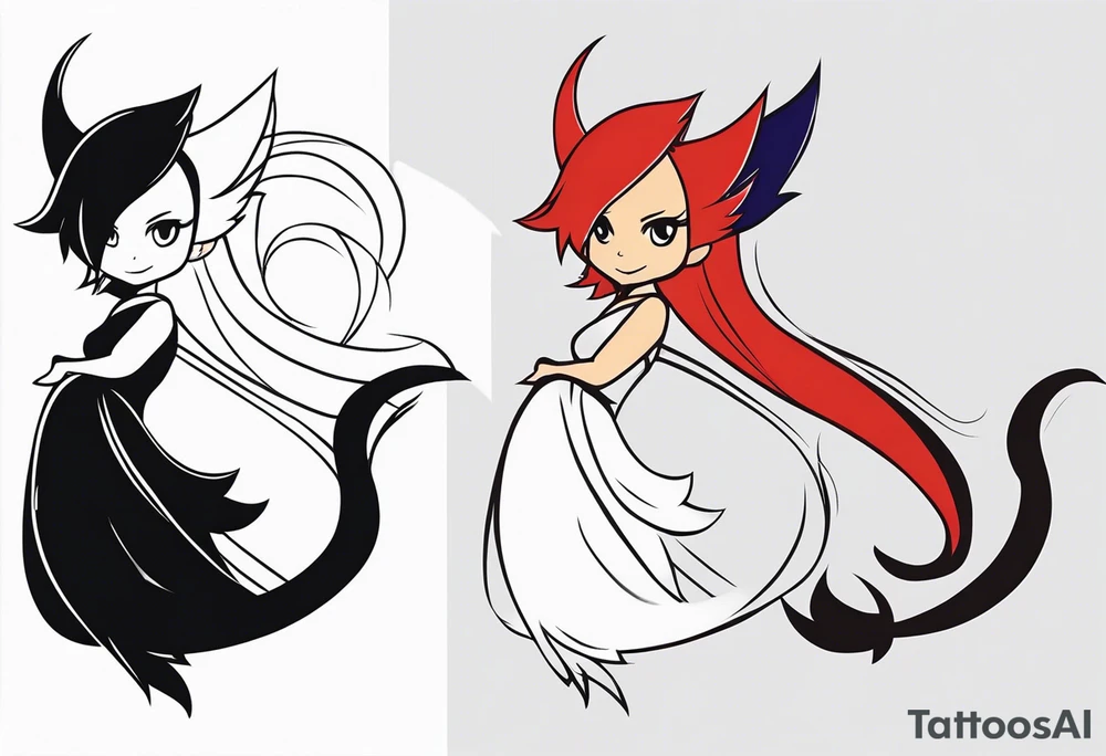 A fairy with a tail inspired by the logo of the show called Fairy Tail tattoo idea