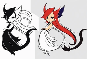 A fairy with a tail inspired by the logo of the show called Fairy Tail tattoo idea