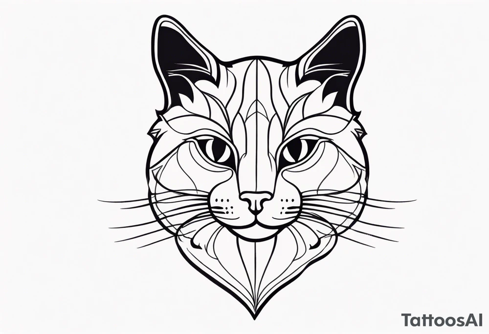 cats head tattoo idea