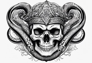 Skull and snake tattoo idea