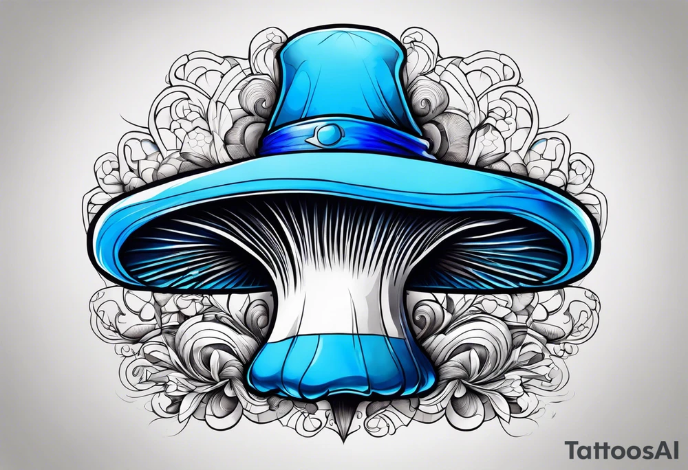 Madhatter blue mushroom tattoo idea