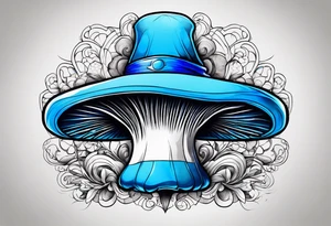 Madhatter blue mushroom tattoo idea