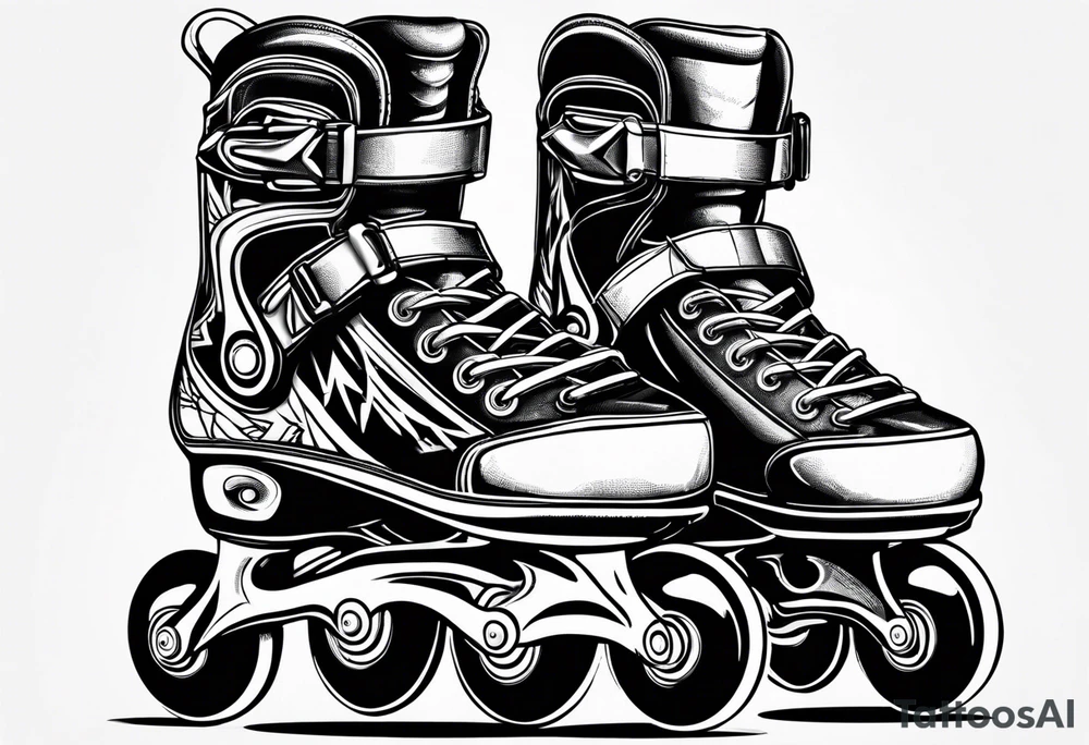 Pair of rollerskates tattoo idea