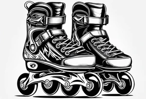 Pair of rollerskates tattoo idea
