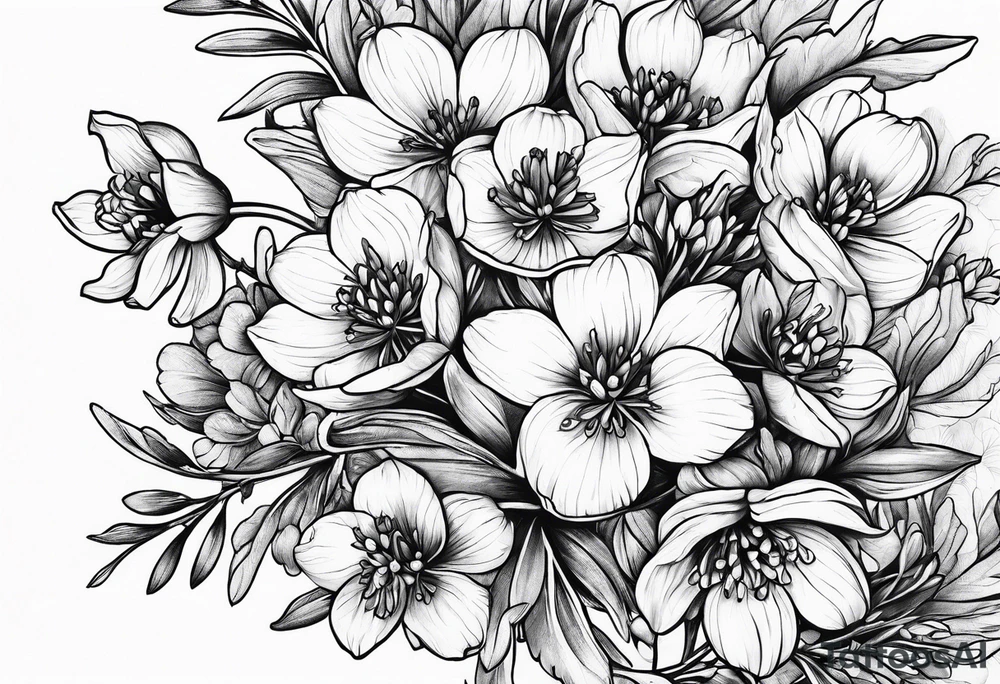 Bouquets of bluebonnets tattoo idea