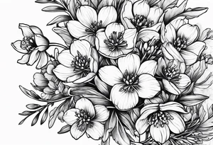 Bouquets of bluebonnets tattoo idea