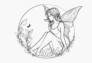 Minimal Fairy line tattoo idea