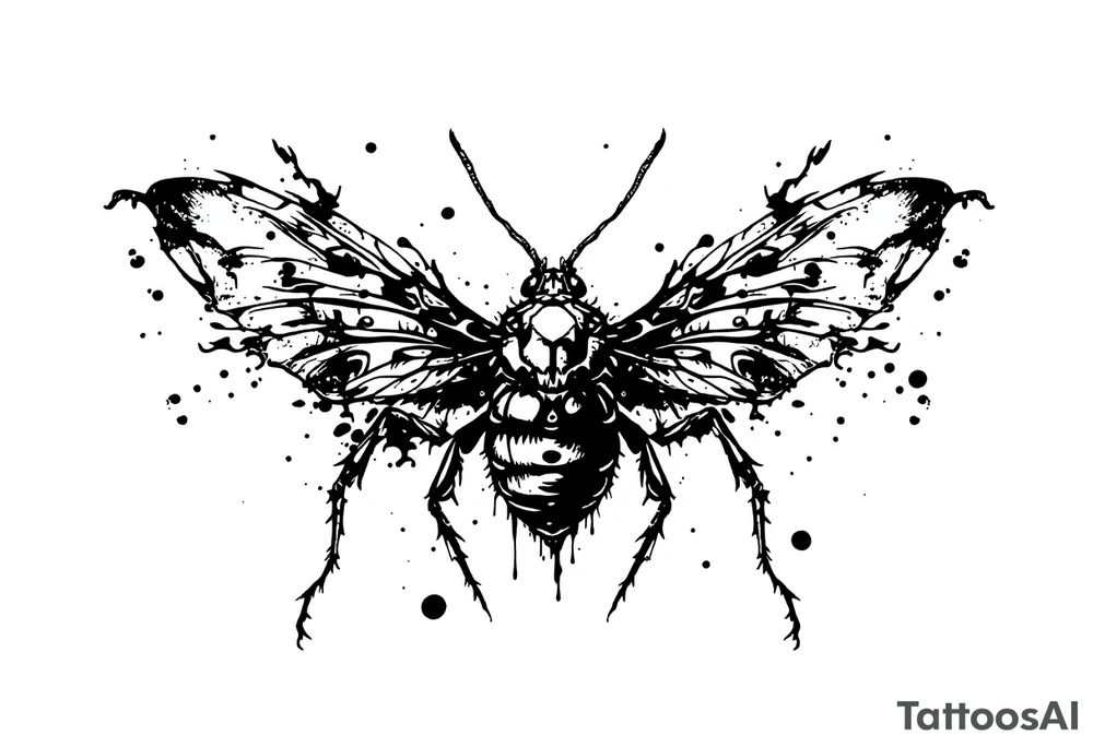 weird bug inks splash tattoo idea