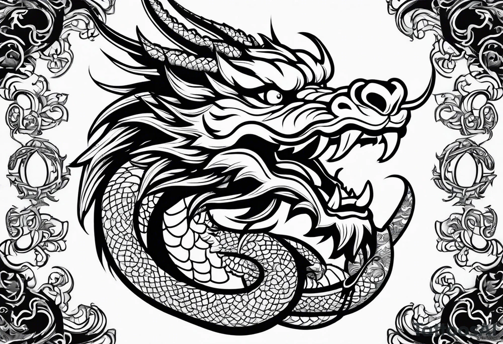 chinese dragon face tattoo idea
