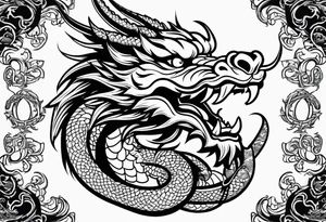 chinese dragon face tattoo idea