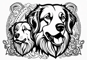 Golden retriever and border collie tattoo idea