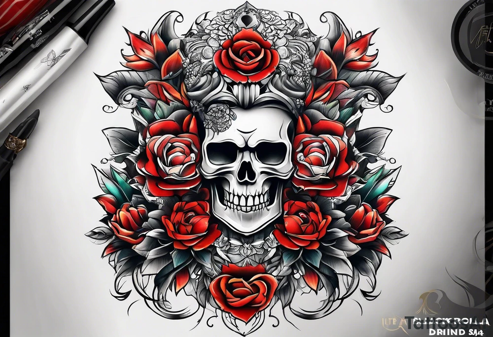 Full leg tattoo drawing on paper tattoo idea