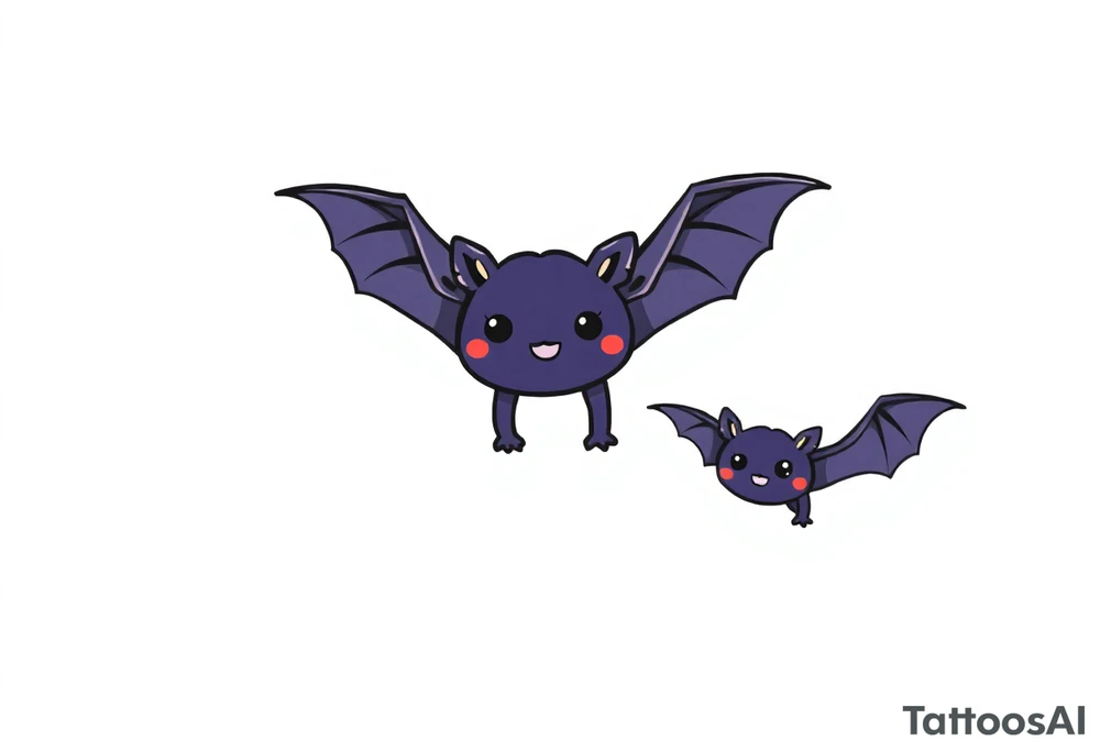 cute bats tattoo idea