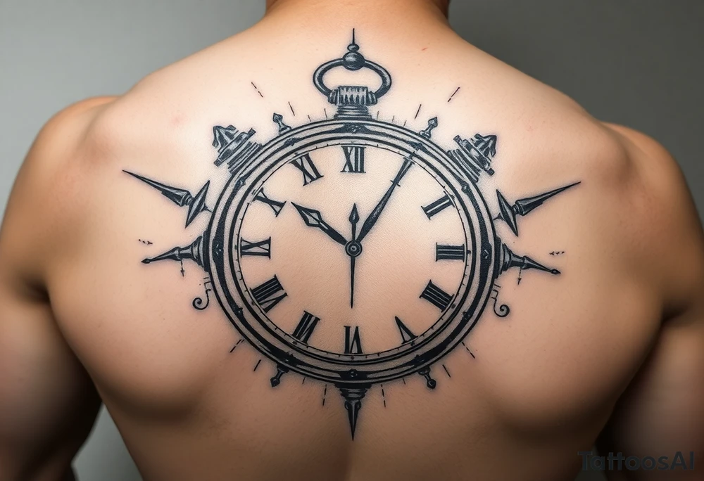 Broken clock tattoo idea