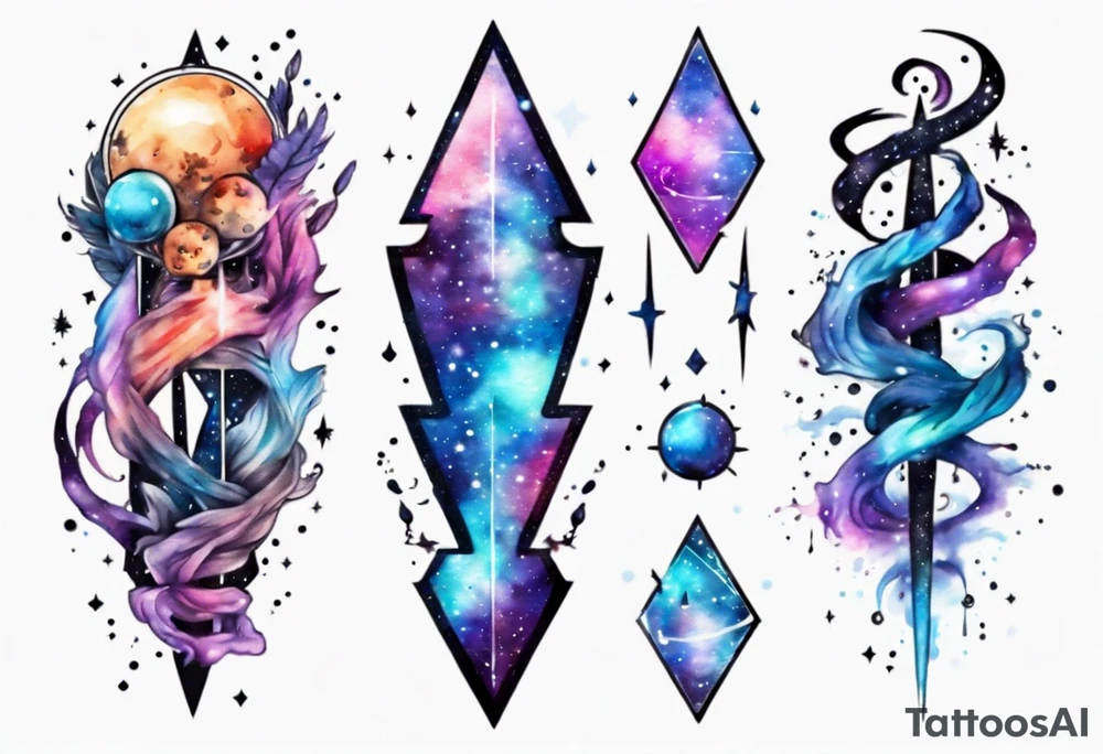 galaxy full arms tattoo idea