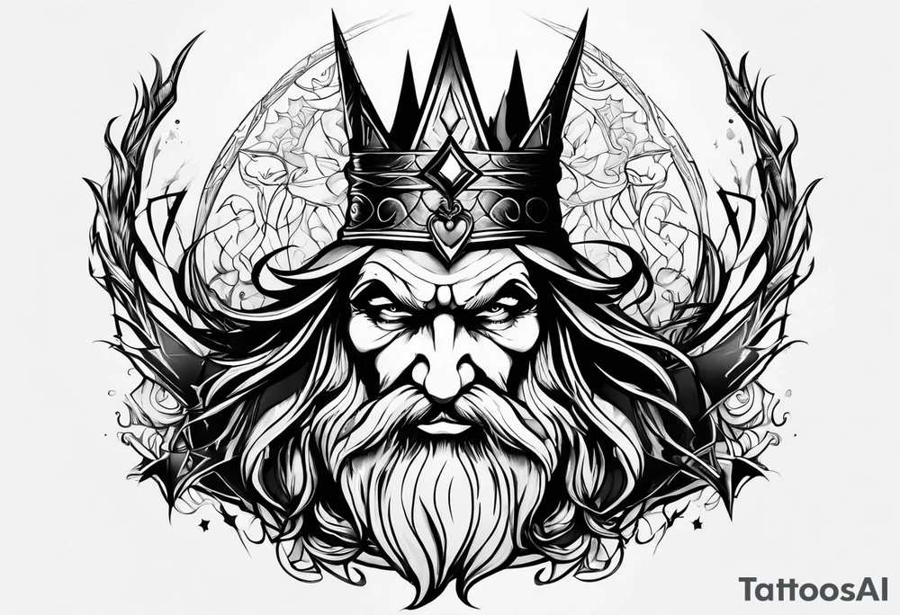 A pointy crown of a dark wizard tattoo idea