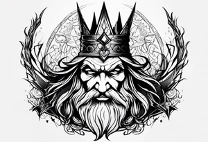 A pointy crown of a dark wizard tattoo idea