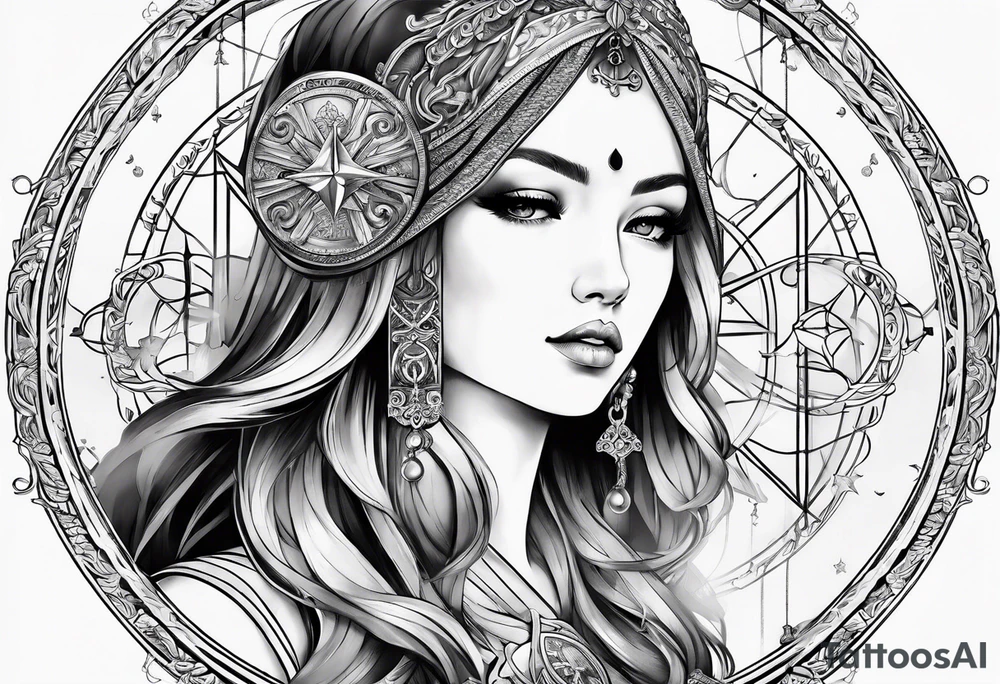 Libra with nord compass tattoo idea