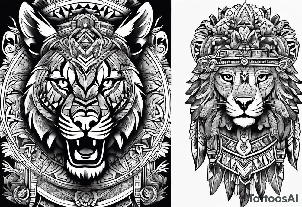 Aztec animal tattoo idea