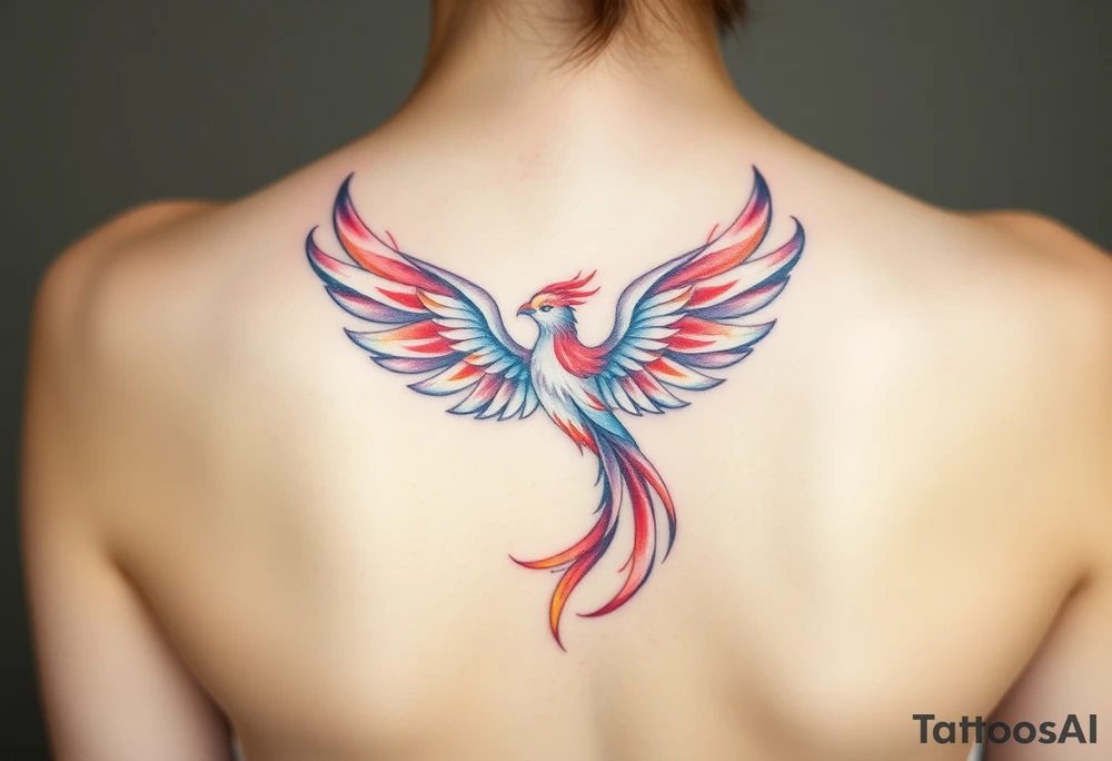 Phoenix without tail lines tattoo idea