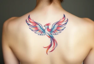 Phoenix without tail lines tattoo idea