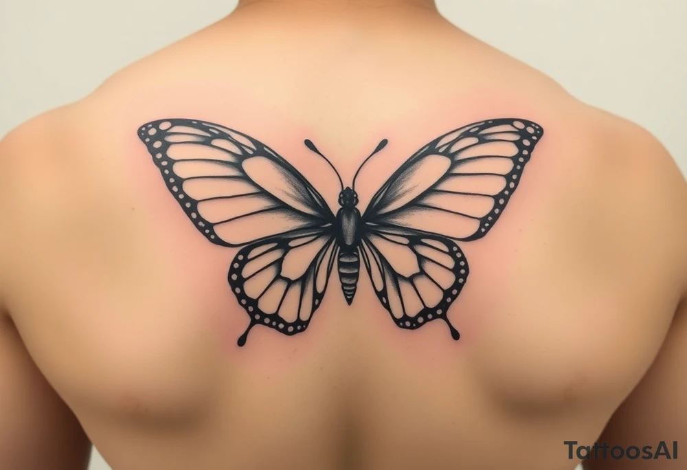 Powerful unique butterfly half women half butterfly with the names Adian &Joziah in it tattoo idea